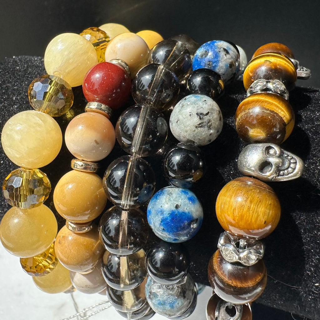 10mm custom crystal bracelets with assortment of all natural crystals, handmade crystal jewelry