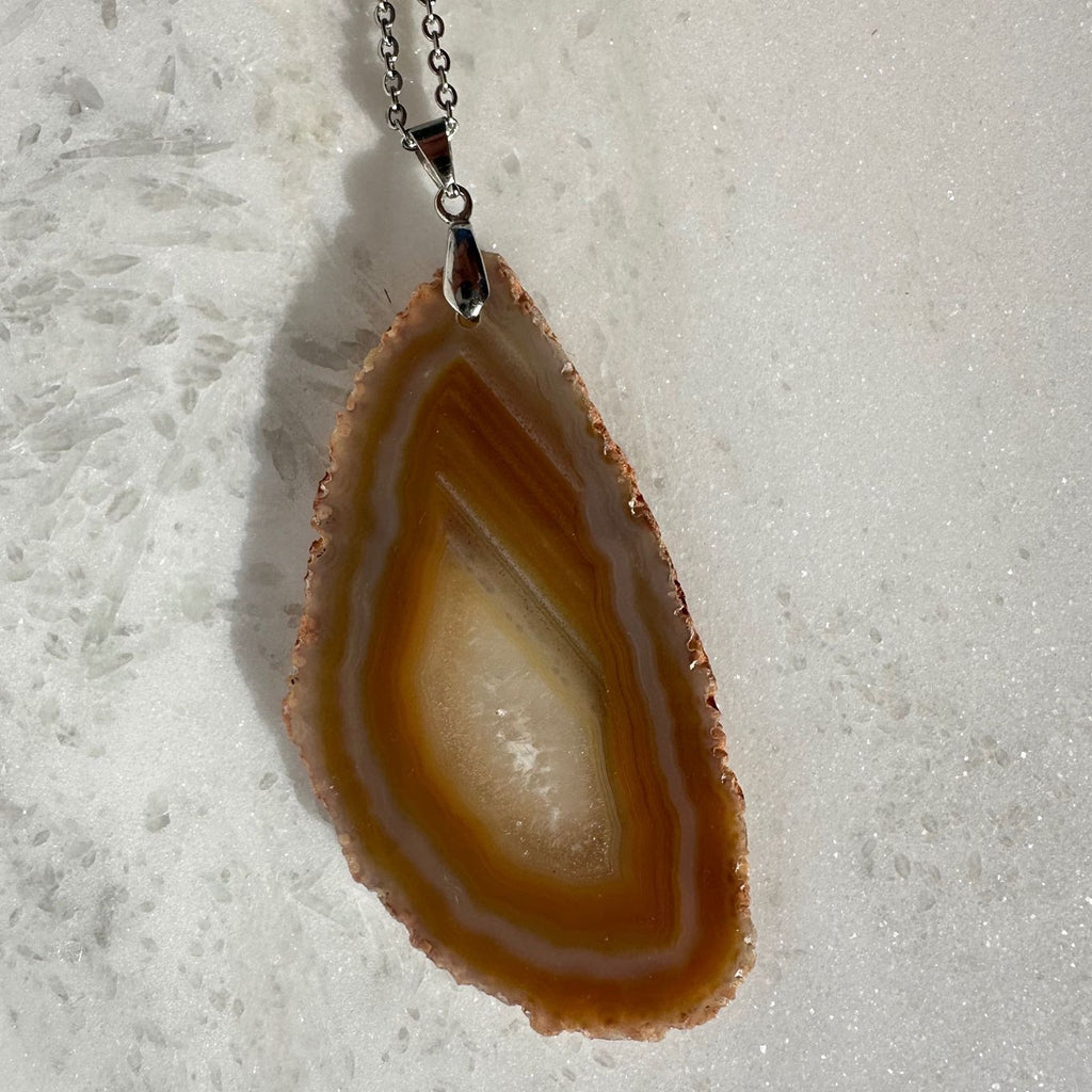 Natural Agate Slice Necklace
