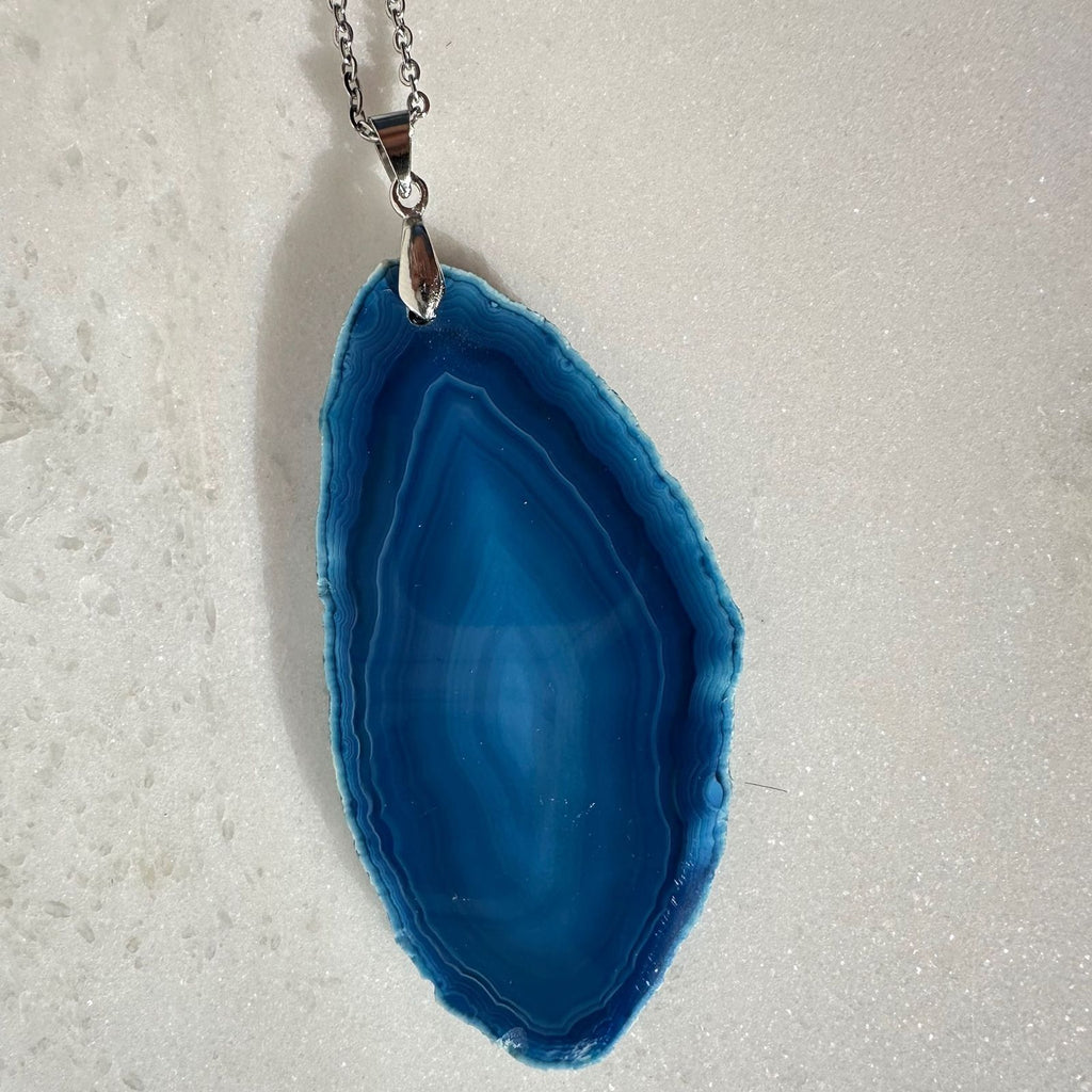 Dyed Blue Agate Necklace Crystal Jewelry