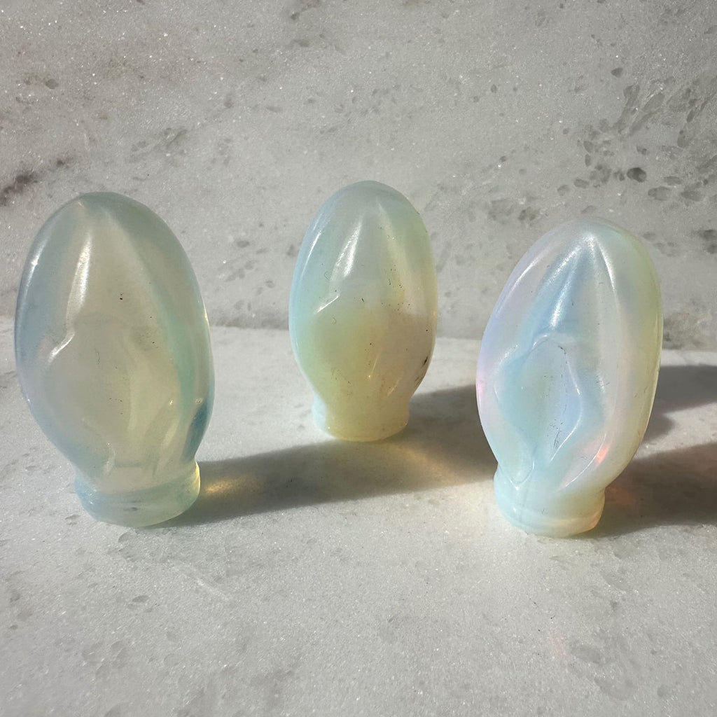 Opalite crystal vulva carving, aka portal to paradise