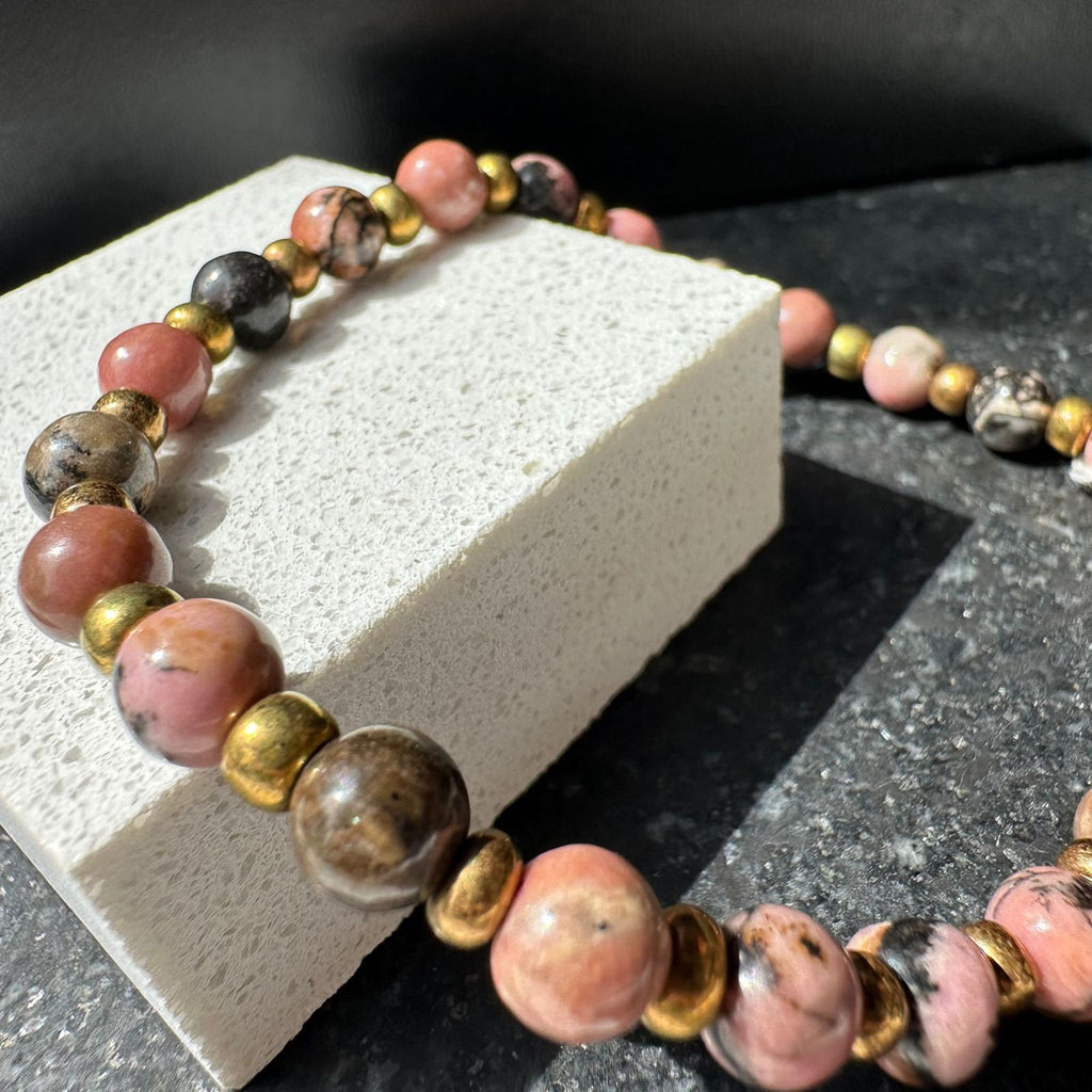 6mm rhodonite bracelet with beads