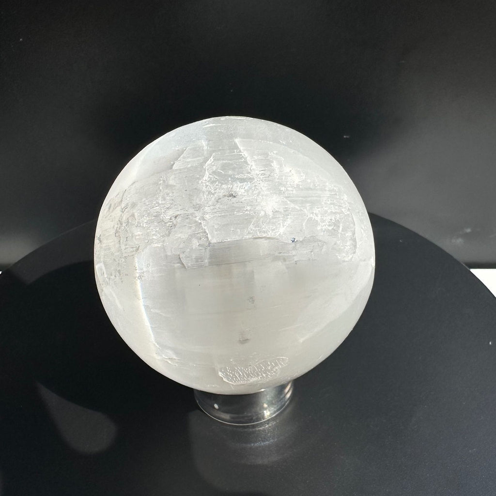 Selenite (Satin Spar) crystal sphere with variations 