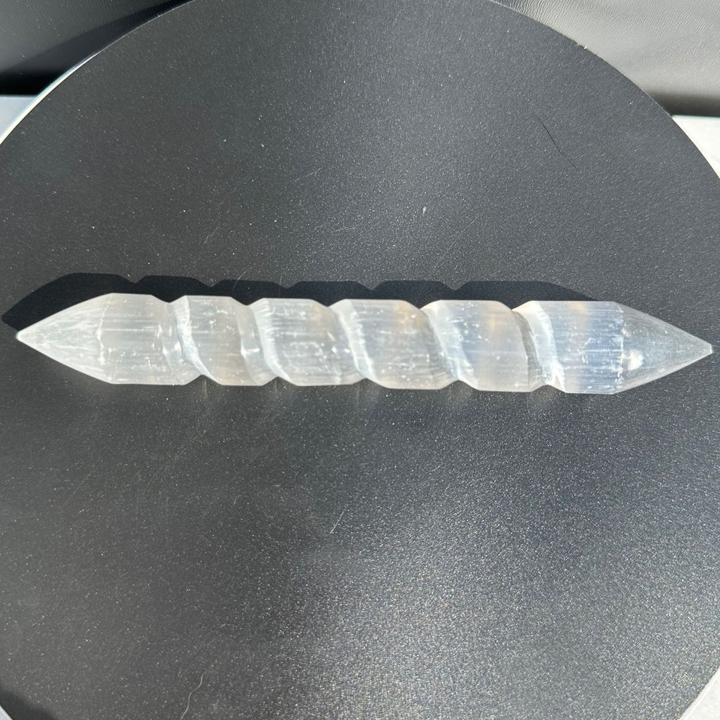Crystal Spiral Wand made of Satin Spar Selenite