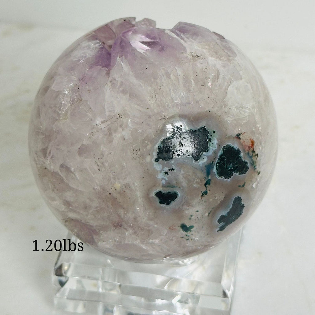 amethyst cluster sphere and agate formations