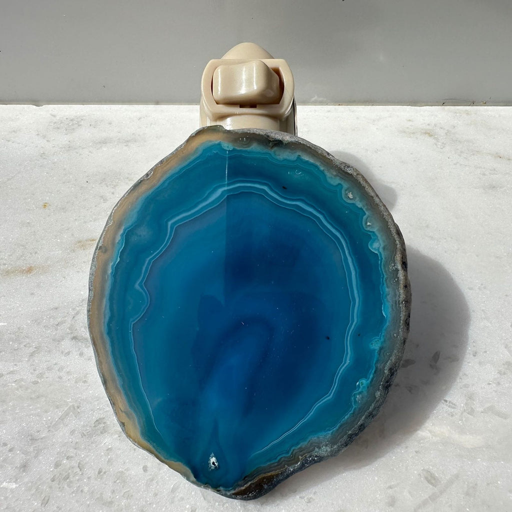 dyed blue agate night light from brazil
