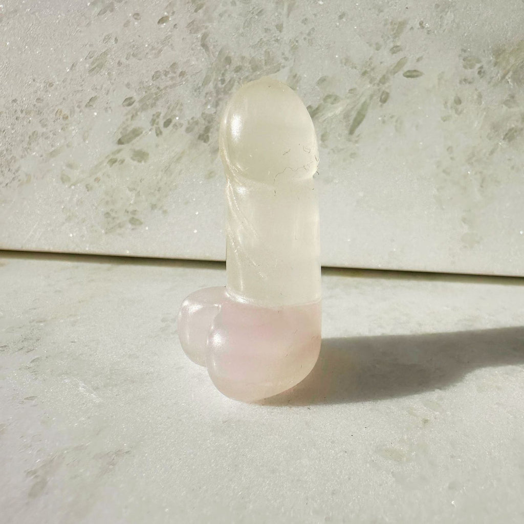 Clear Quartz Crystal Penis Carving, aka Heart Arm Carving