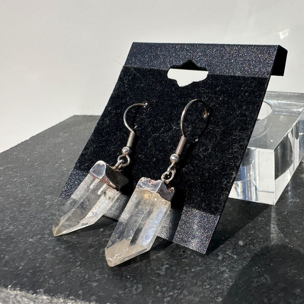 Clear Quartz crystal earrings