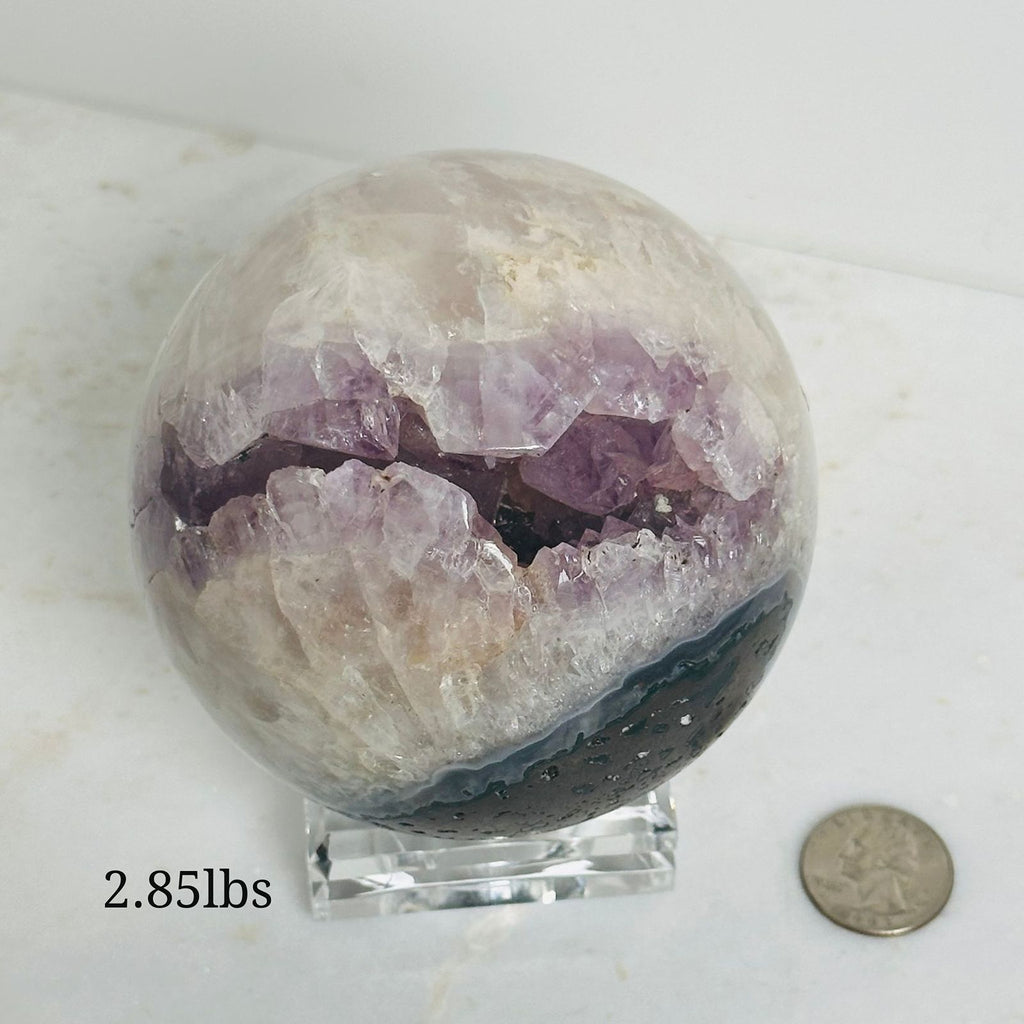 amethyst agate cluster sphere with agate