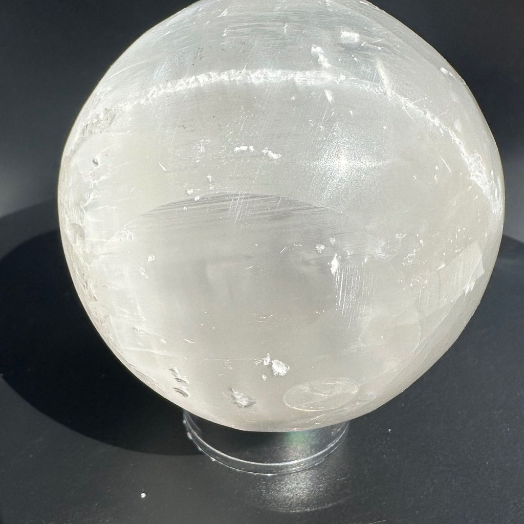 Selenite Sphere in close of view
