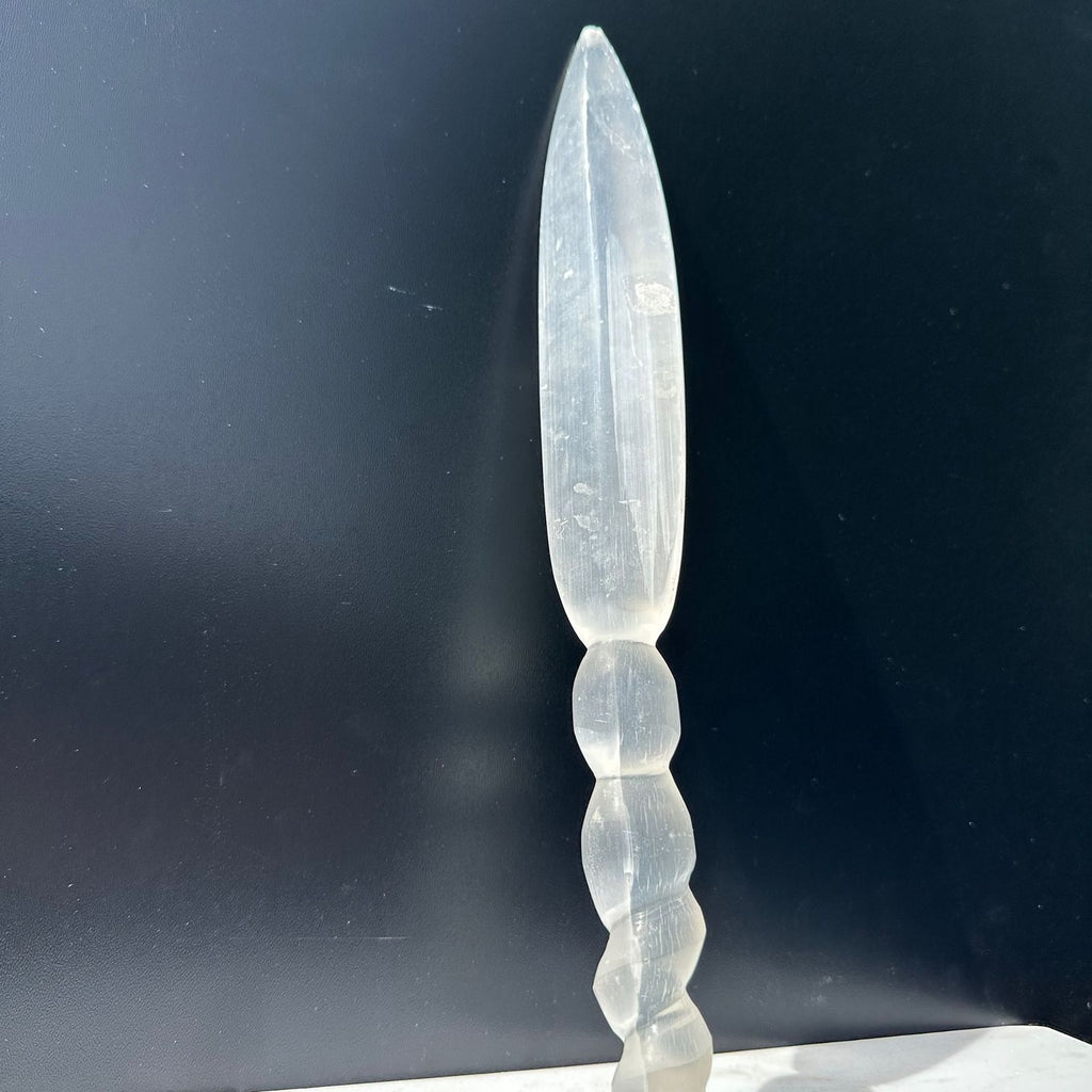 Selenite Sword Carving from Morocco