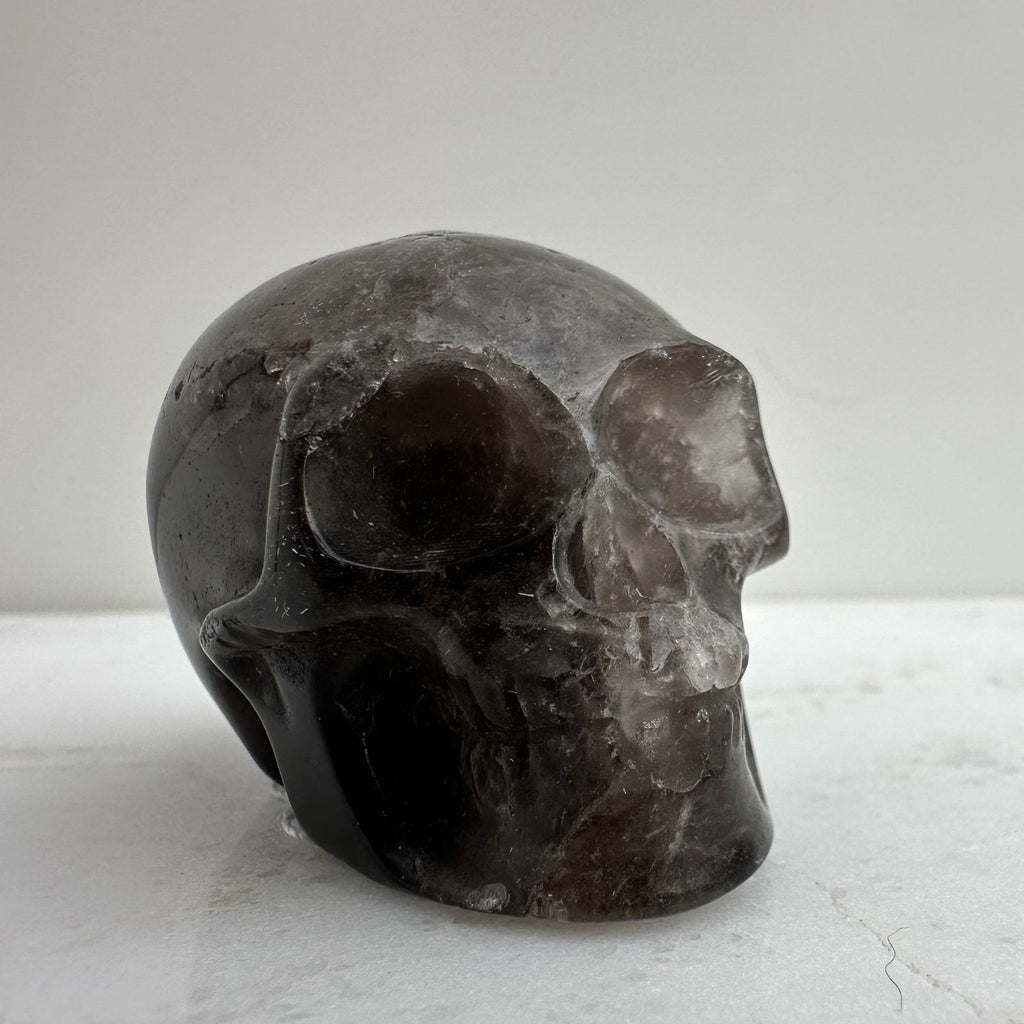 Smoky Quartz Crystal skull carving, from Brazil, know for protection and deep emotional healing