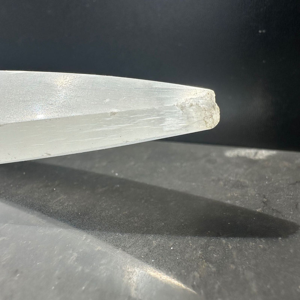 selenite crystal sword blunt tip